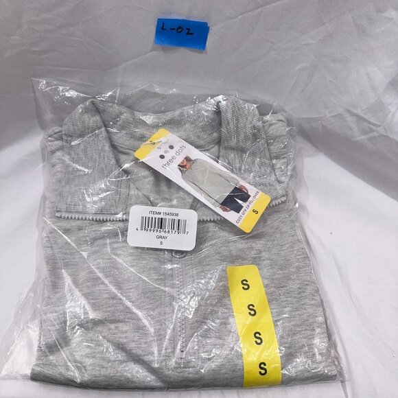 Three Dots Womens Ribbed Cuff Quarter Zip Pullover Sweater Heather Gray Size S - Picture 4 of 6